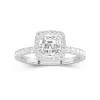 Delicate Asscher 1.00ct Moissanite Engagement Ring