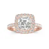 Délicat Asscher 2.00ct Moissanite Bague de fiançailles