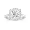 Delicate Asscher 2.00ct Moissanite Engagement Ring