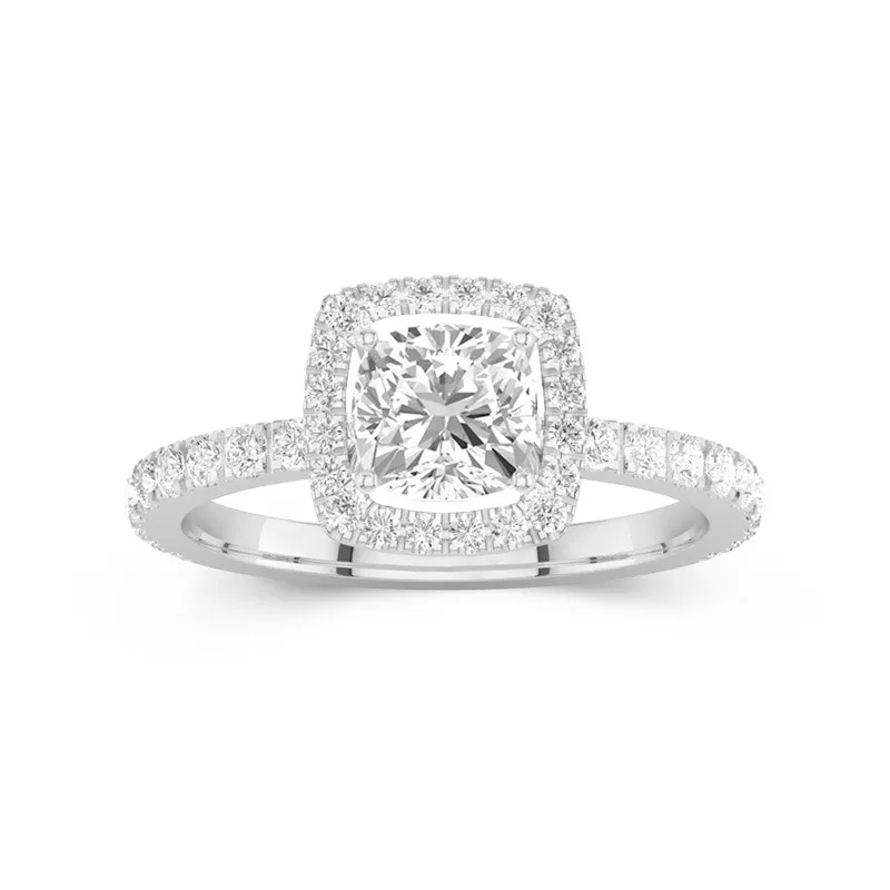 Délicat Coussin 1.00ct Moissanite Bague de fiançailles