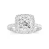 Delicate Cushion 2.00ct Moissanite Engagement Ring