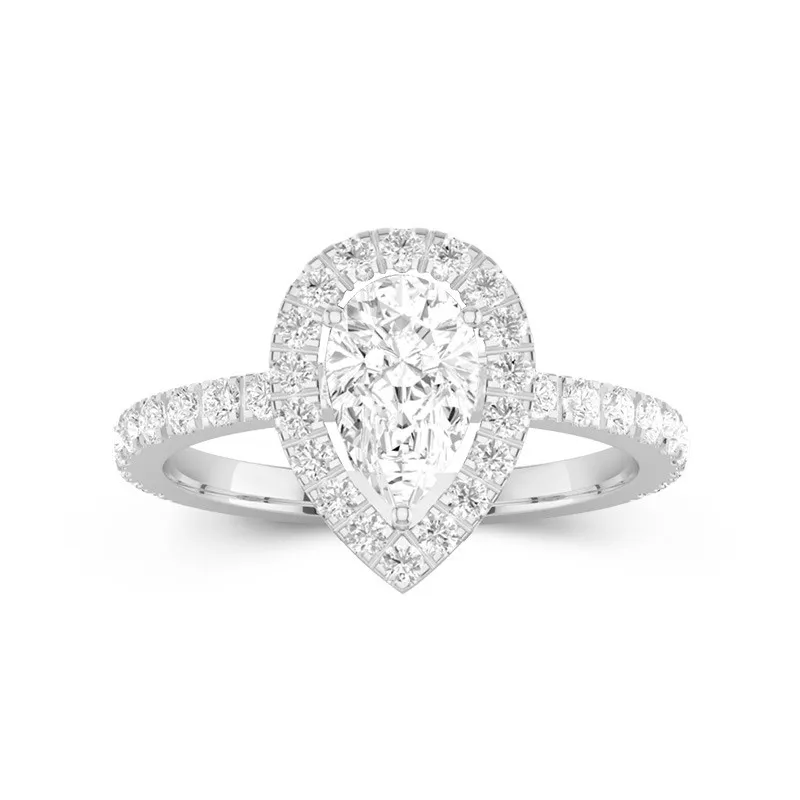 Delicate Pear 1.50ct Moissanite Engagement Ring