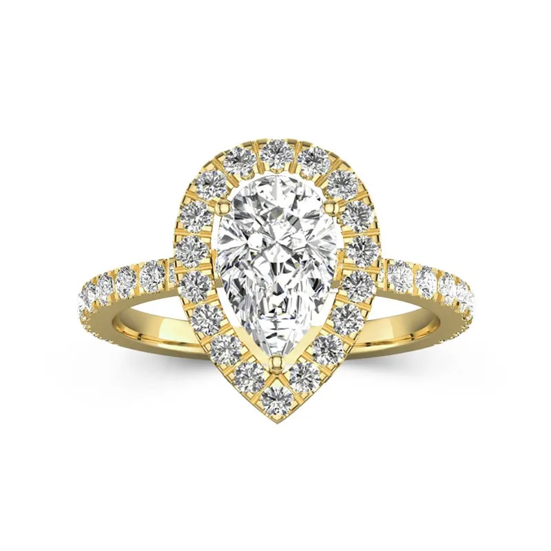 Delicate Pear 2.00ct Moissanite Engagement Ring
