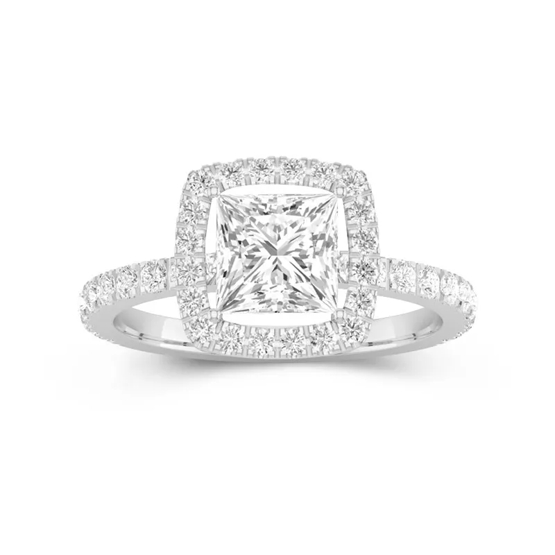 Delicate Princess 1.50ct Moissanite Engagement Ring