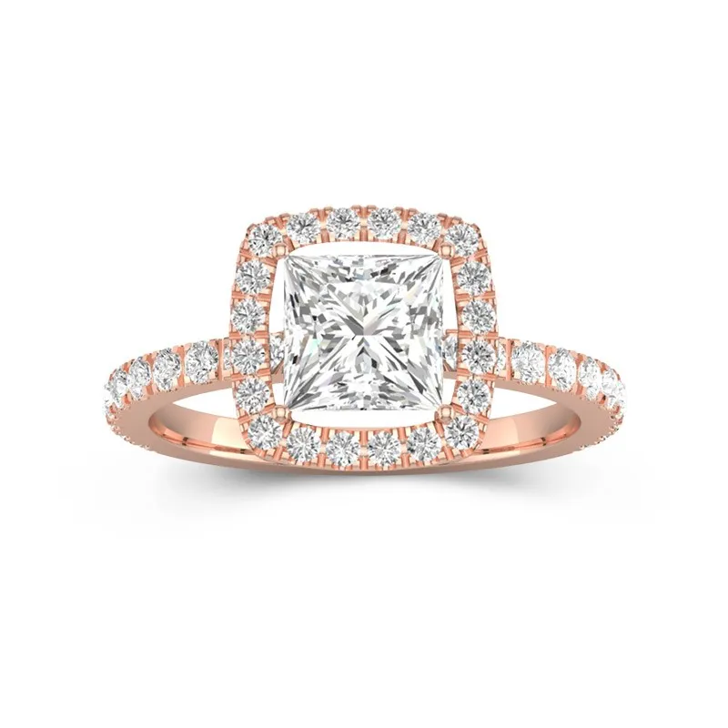 Delicate Princess 1.50ct Moissanite Engagement Ring