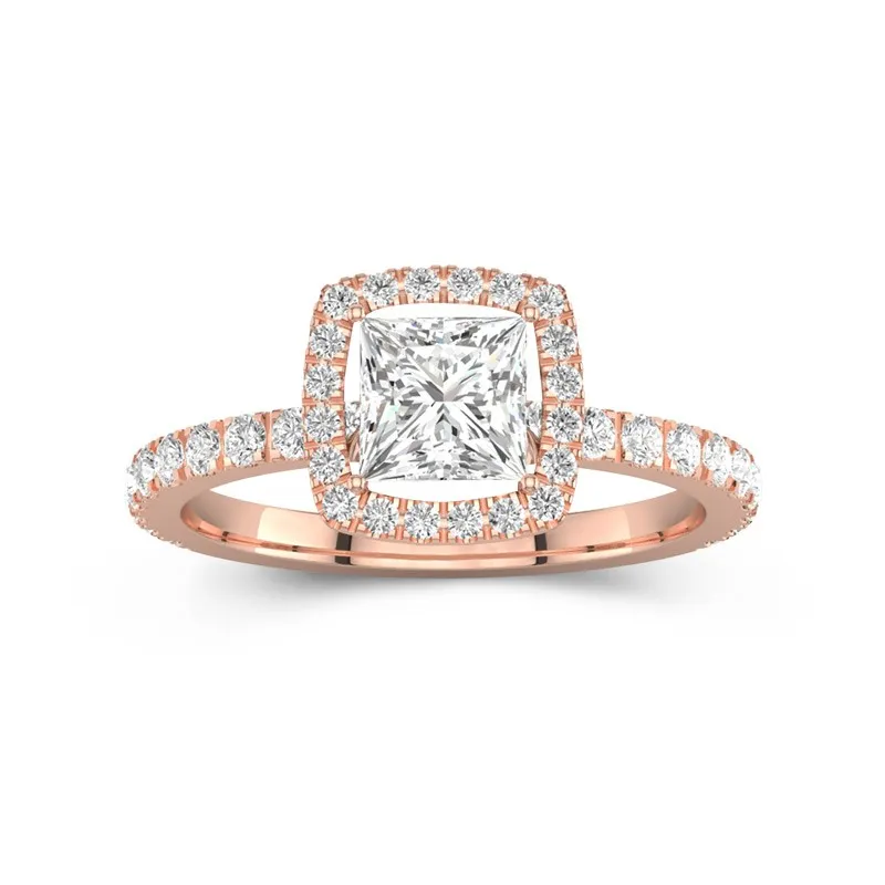 Delicate Princess 1.00ct Moissanite Engagement Ring