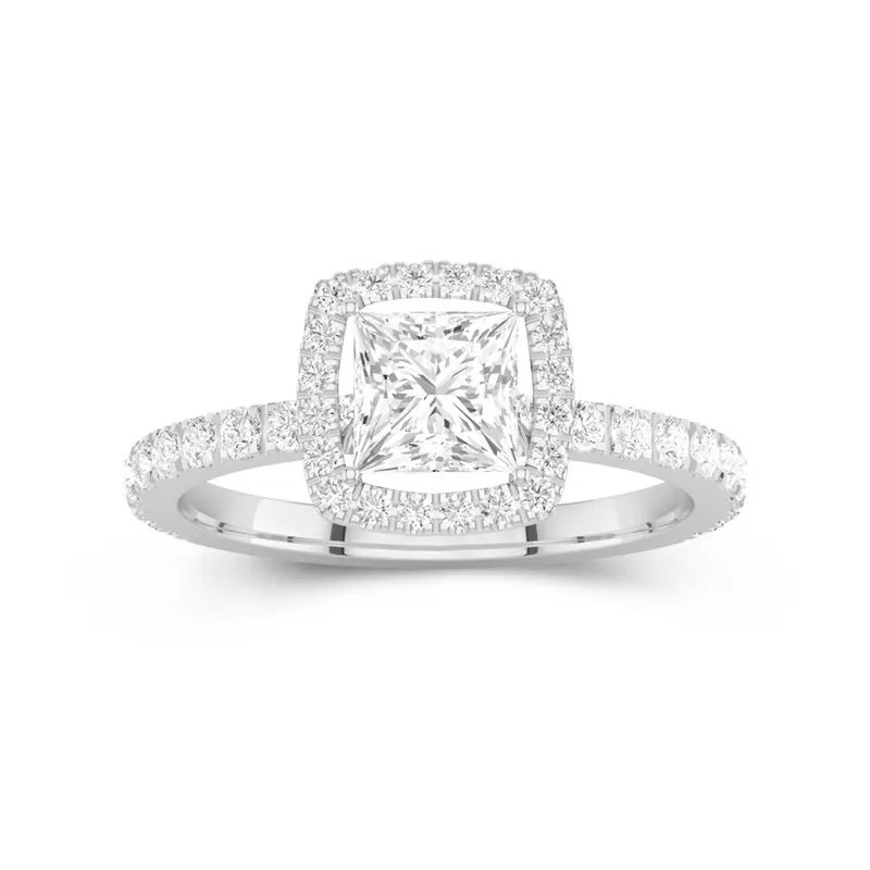 Delicate Princess 1.00ct Moissanite Engagement Ring