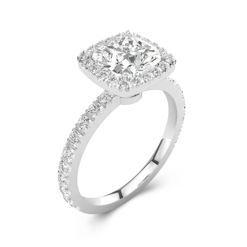 Délicat Coussin 1.00ct Moissanite Bague de fiançailles