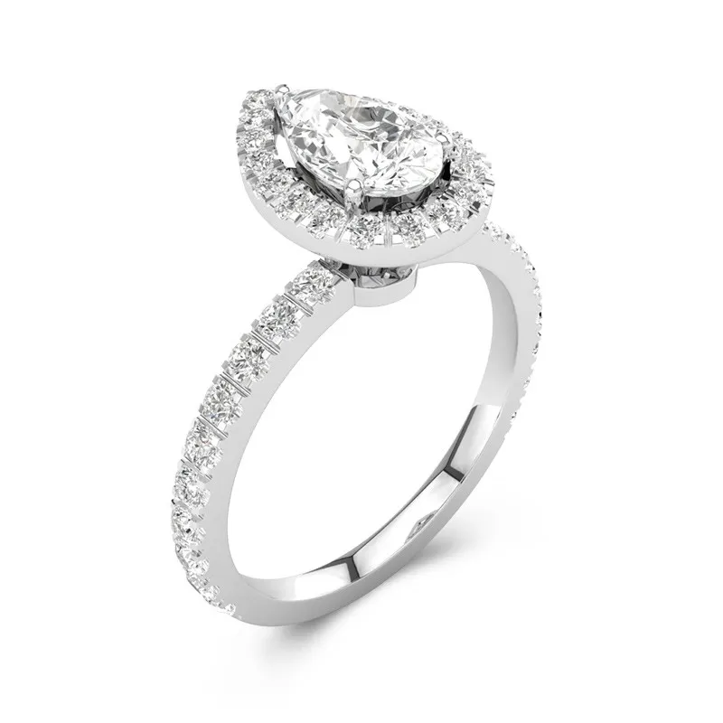 Delicate Pear 1.50ct Moissanite Engagement Ring