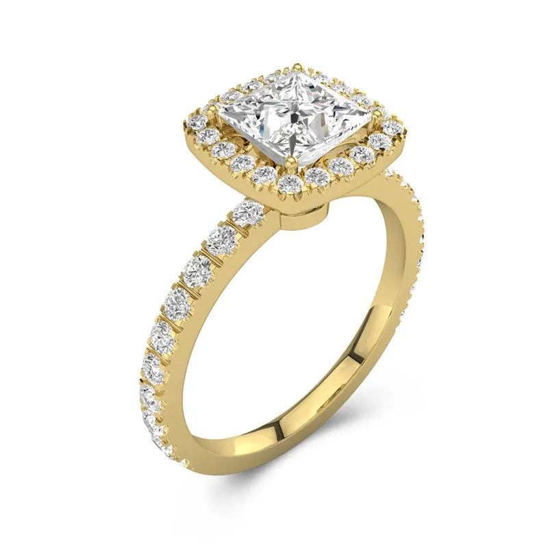 Délicat Princesse 1.00ct Moissanite Bague de fiançailles