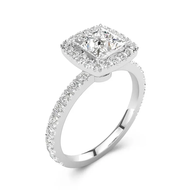 Délicat Princesse 1.00ct Moissanite Bague de fiançailles