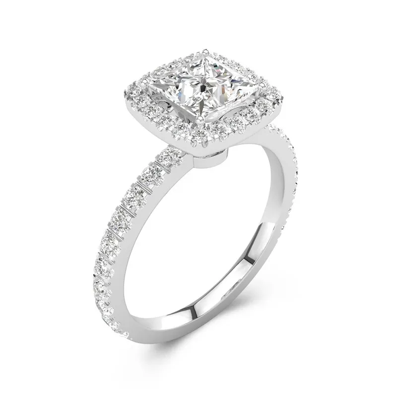 Delicate Princess 1.00ct Moissanite Engagement Ring