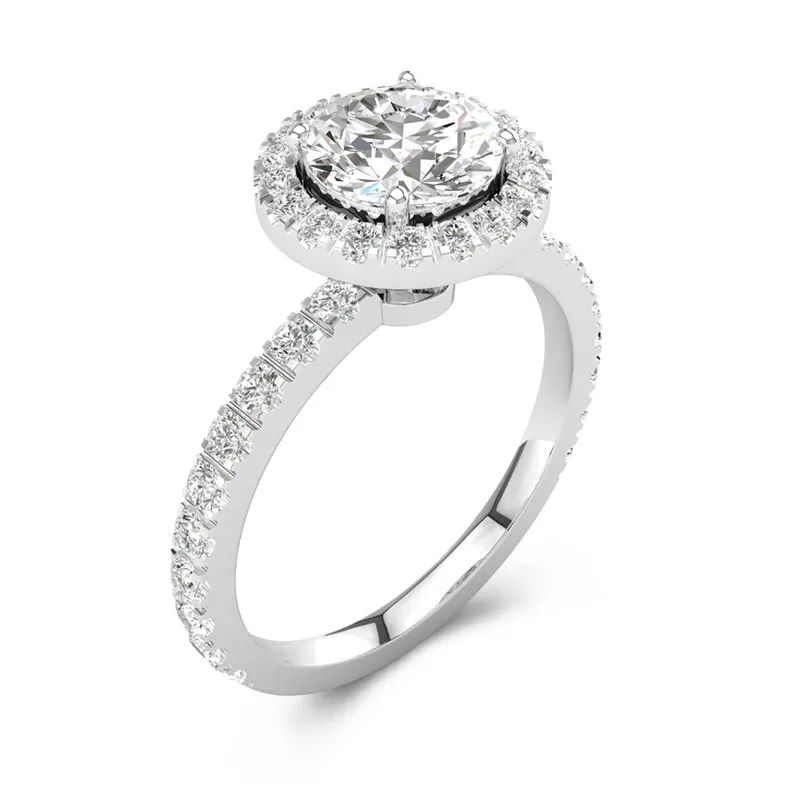 Delicate Round 1.00ct Moissanite Engagement Ring