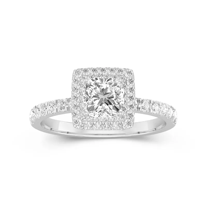 Le luxe Coussin 1.00ct Moissanite Bague de fiançailles