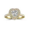 Luxury Heart 1.00ct Moissanite Engagement Ring