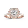 Luxury Heart 1.00ct Moissanite Engagement Ring