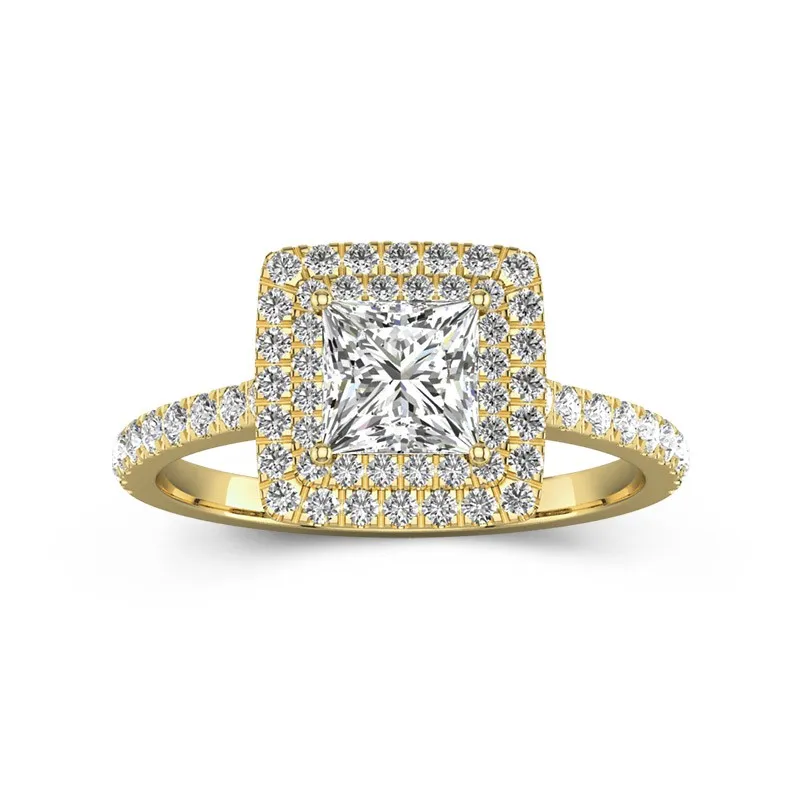 Luxury Princess 1.00ct Moissanite Engagement Ring