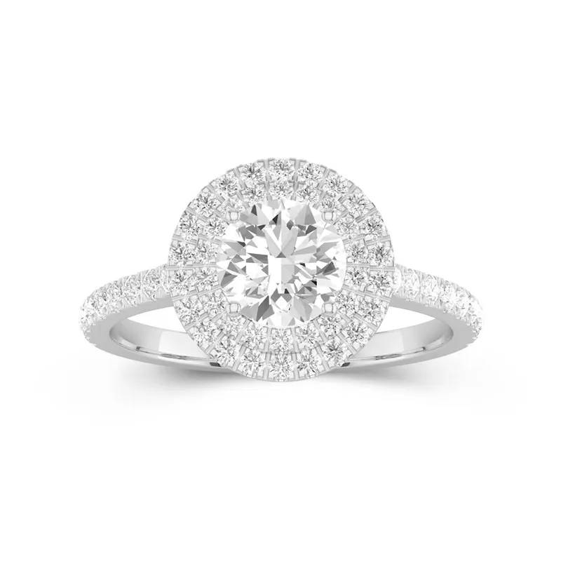 Luxury Round 1.00ct Moissanite Engagement Ring