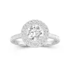 Luxury Round 1.00ct Moissanite Engagement Ring