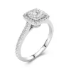 925 Sterling Silver Moissanite Engagement Ring