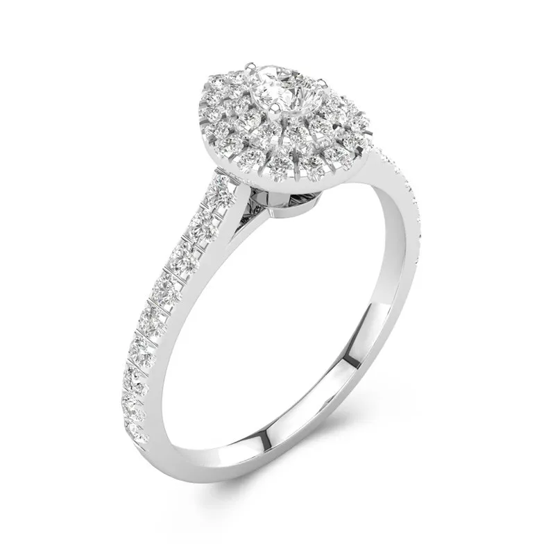 Le luxe Poire 1.00ct Moissanite Bague de fiançailles