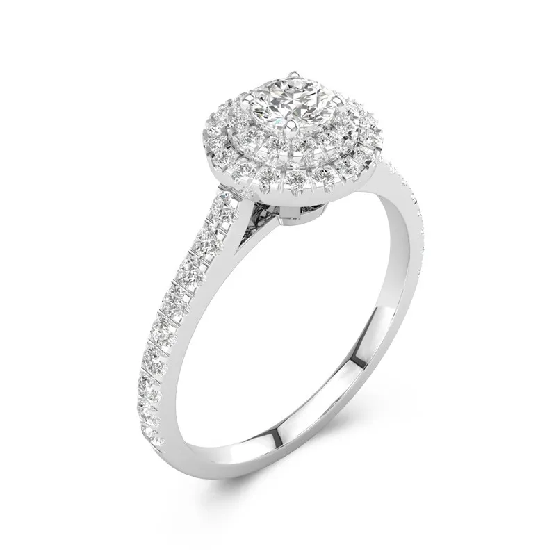 Argent sterling 925 Moissanite Bague de fiançailles