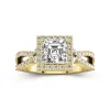 Nature Asscher 1.50ct Moissanite Engagement Ring