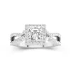 Nature Asscher 1.00ct Moissanite Engagement Ring