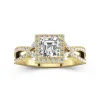 Nature Asscher 1.00ct Moissanite Engagement Ring