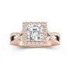 Nature Asscher 2.00ct Moissanite Engagement Ring