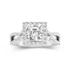 Nature Asscher 2.00ct Moissanite Engagement Ring