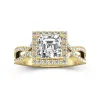 Nature Asscher 2.00ct Moissanite Engagement Ring