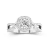 Nature Cushion 1.50ct Moissanite Engagement Ring