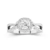 Nature Cushion 1.00ct Moissanite Engagement Ring