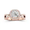 Nature Cushion 2.00ct Moissanite Engagement Ring