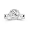 Nature Cushion 2.00ct Moissanite Engagement Ring