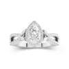 Nature Pear 1.00ct Moissanite Engagement Ring