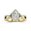 Nature Pear 1.00ct Moissanite Engagement Ring