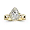 Nature Pear 2.00ct Moissanite Engagement Ring