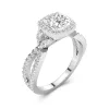 Nature Cushion 1.50ct Moissanite Engagement Ring