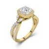 Nature Cushion 1.00ct Moissanite Engagement Ring