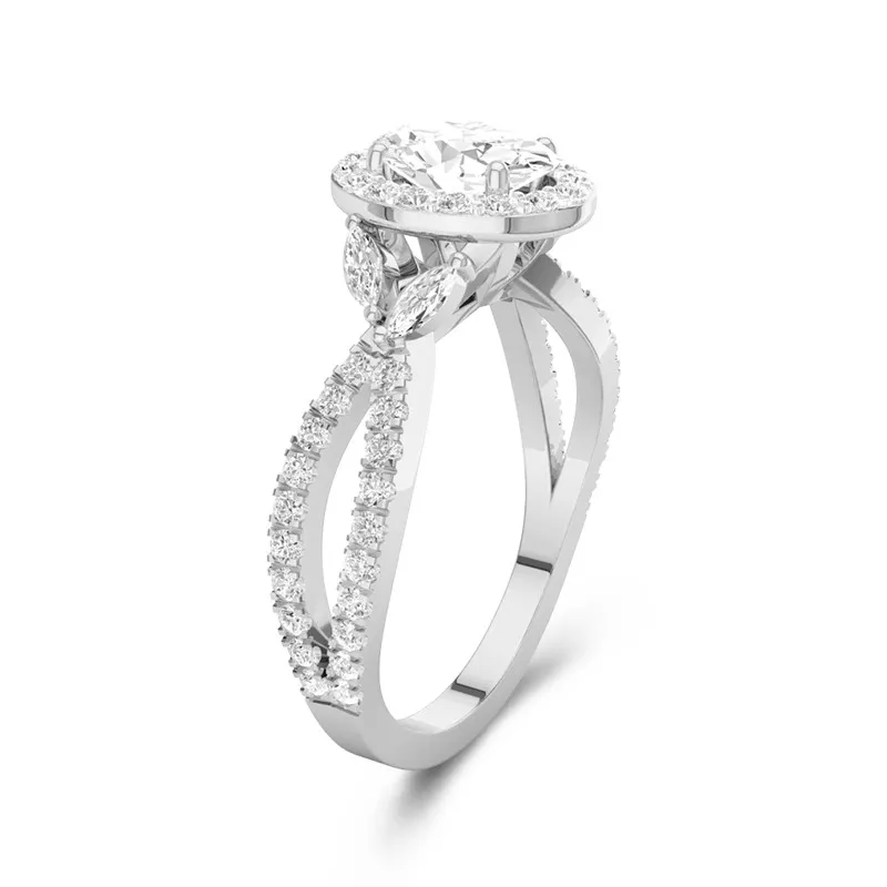 Nature Oval 1.00ct Moissanite Engagement Ring