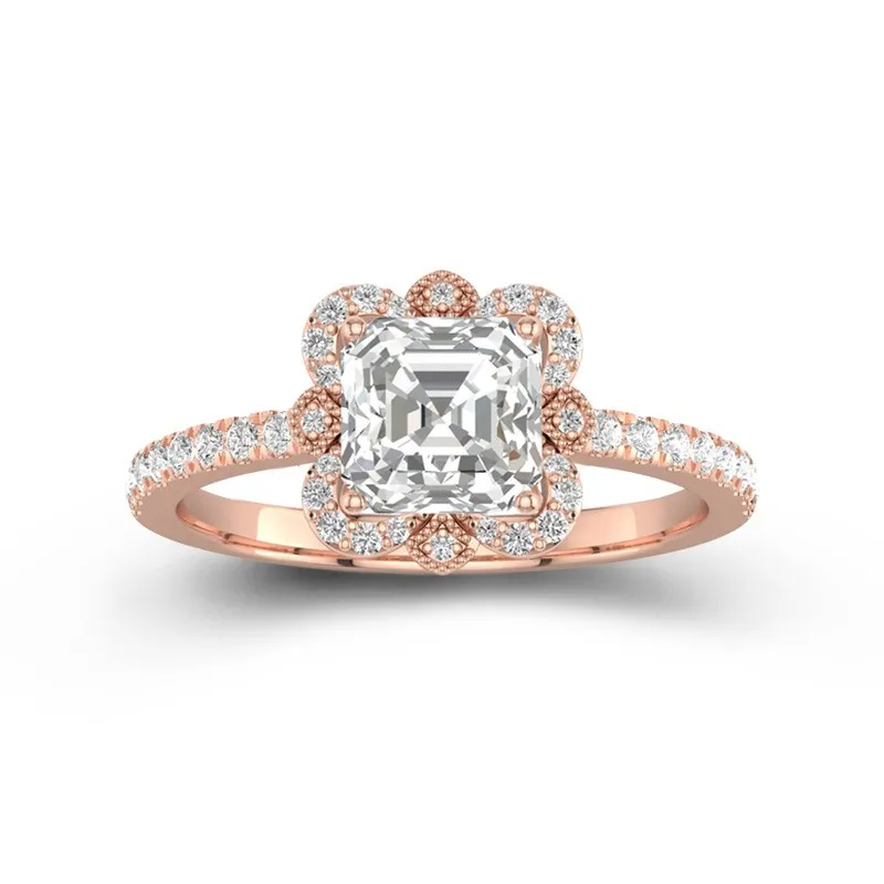 Vintage Asscher 1.50ct Moissanite Engagement Ring