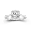 Vintage Asscher 1.00ct Moissanite Engagement Ring Signet Engagement Ring