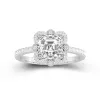 Vintage Asscher 2.00ct Moissanite Engagement Ring Signet Engagement Ring