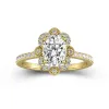 Vintage Oval 2.00ct Moissanite Engagement Ring