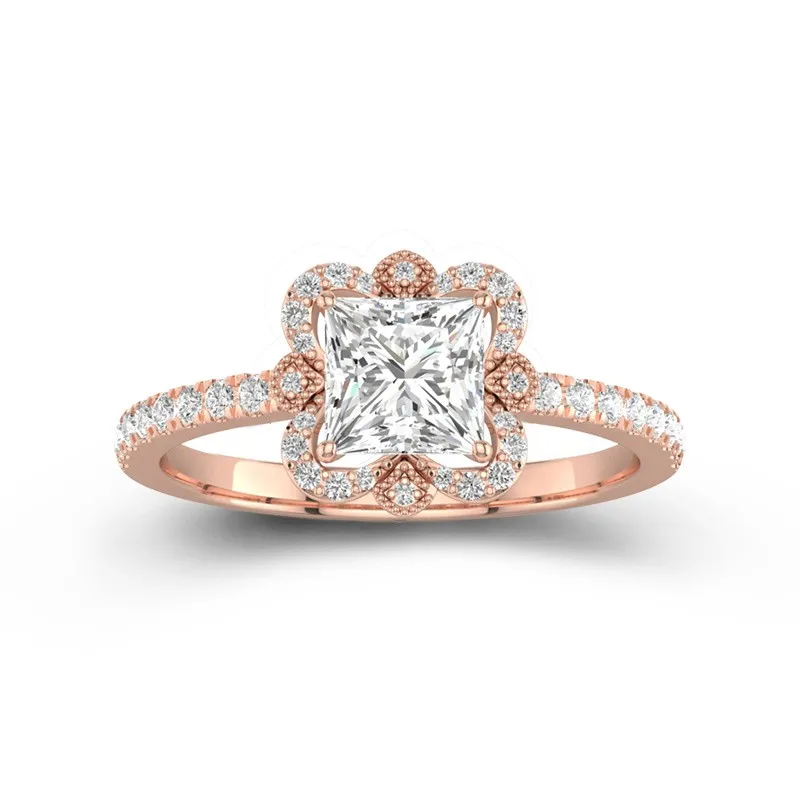 Vintage Princess 1.00ct Moissanite Engagement Ring