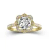 Vintage Round 1.50ct Moissanite Engagement Ring Signet Engagement Ring