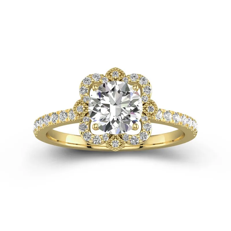 Vintage Round 1.00ct Moissanite Engagement Ring