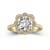 Vintage Round 2.00ct Moissanite Engagement Ring